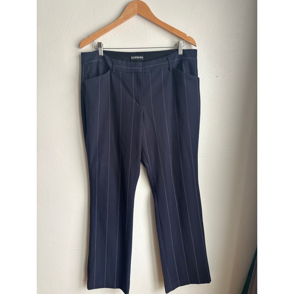 Express Editor Barely Boot Low Rise Pinstripe Str… - image 1